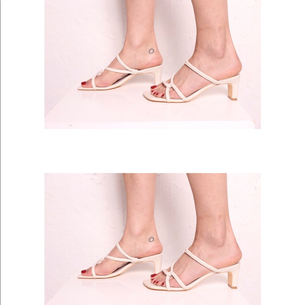 Intentionally Blank willow cream leather 2.5 heel